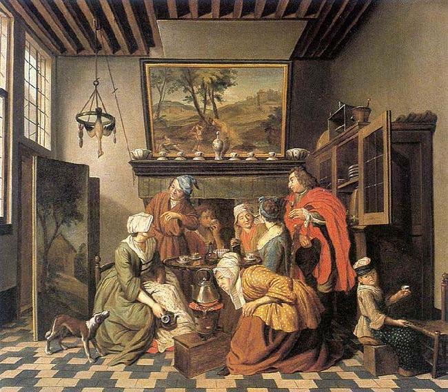 Jan Josef Horemans the Elder Tea Time Sweden oil painting art